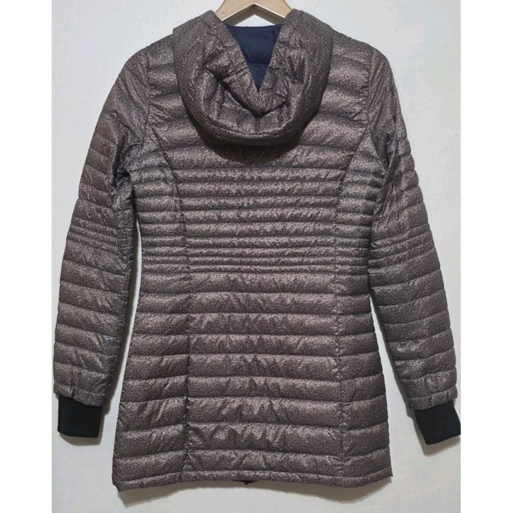 HFX Performance Jacket Coat Women Sz S Brown Gray Hooded Down Puffer Quilted EUC - Picture 4 of 7